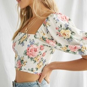forever 21 white floral top